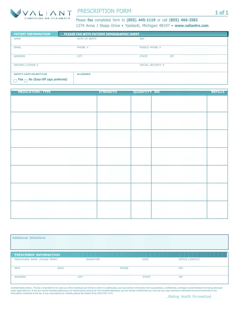 Prescription Form Example Image
