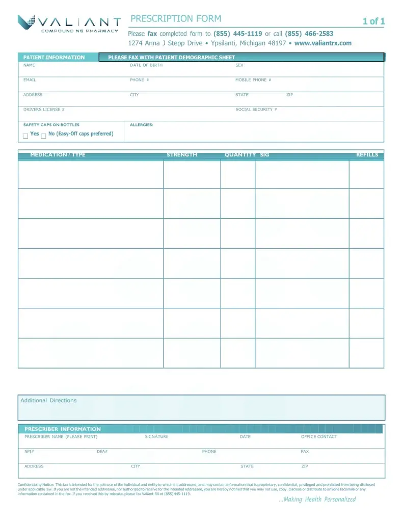 Prescription Form Example Image